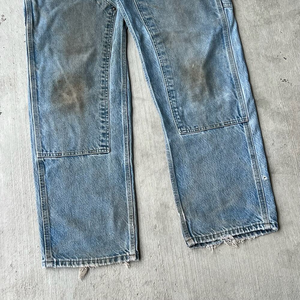 Carhartt denim blue jean double knee work wear carpenter pants - Picture 8 of 13